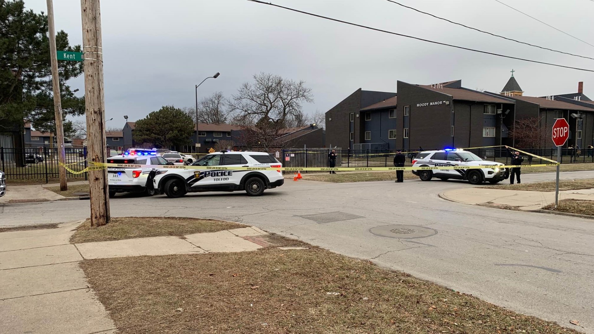 Police responded to the area of Sherman and Kent streets about 3:30 p.m.