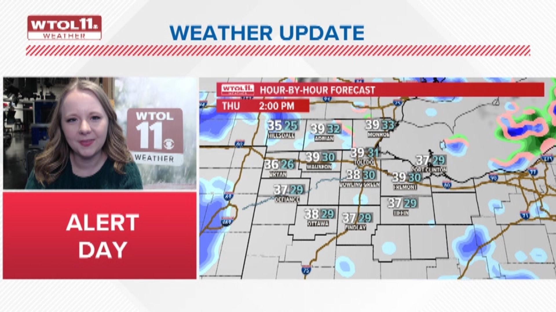 Little to no accumulation is expected, but with temperatures near freezing, there could be a few isolated slippery spots on untreated surfaces.