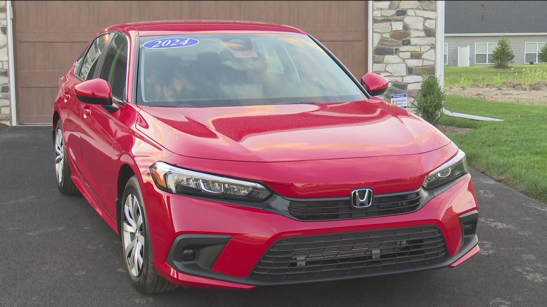 The winner of the "rally red" Honda Civic courtesy of Jim White Honda is a Sylvania resident.