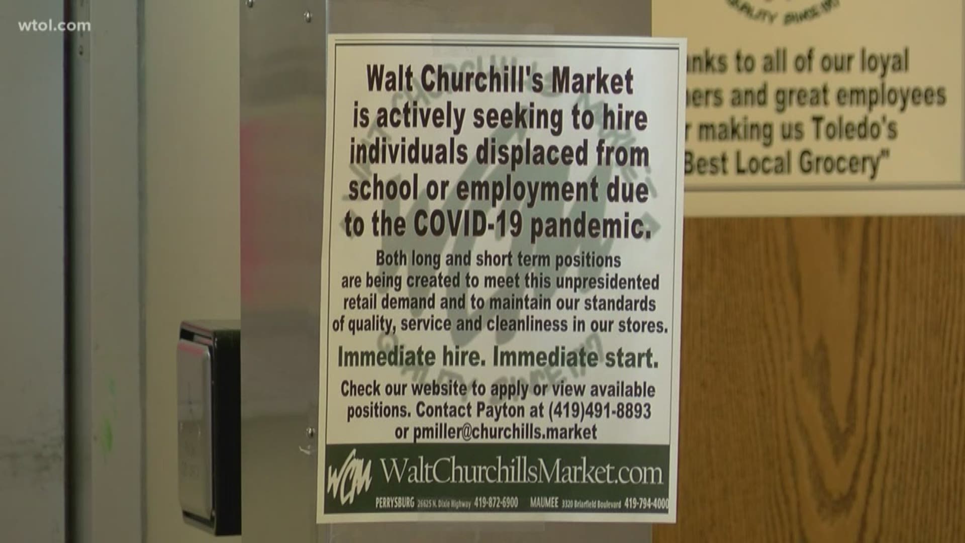 'Business has seen unprecedented sales levels over the past week,' Walt Churchill's Market CFO Randy Rothenbuhler said.