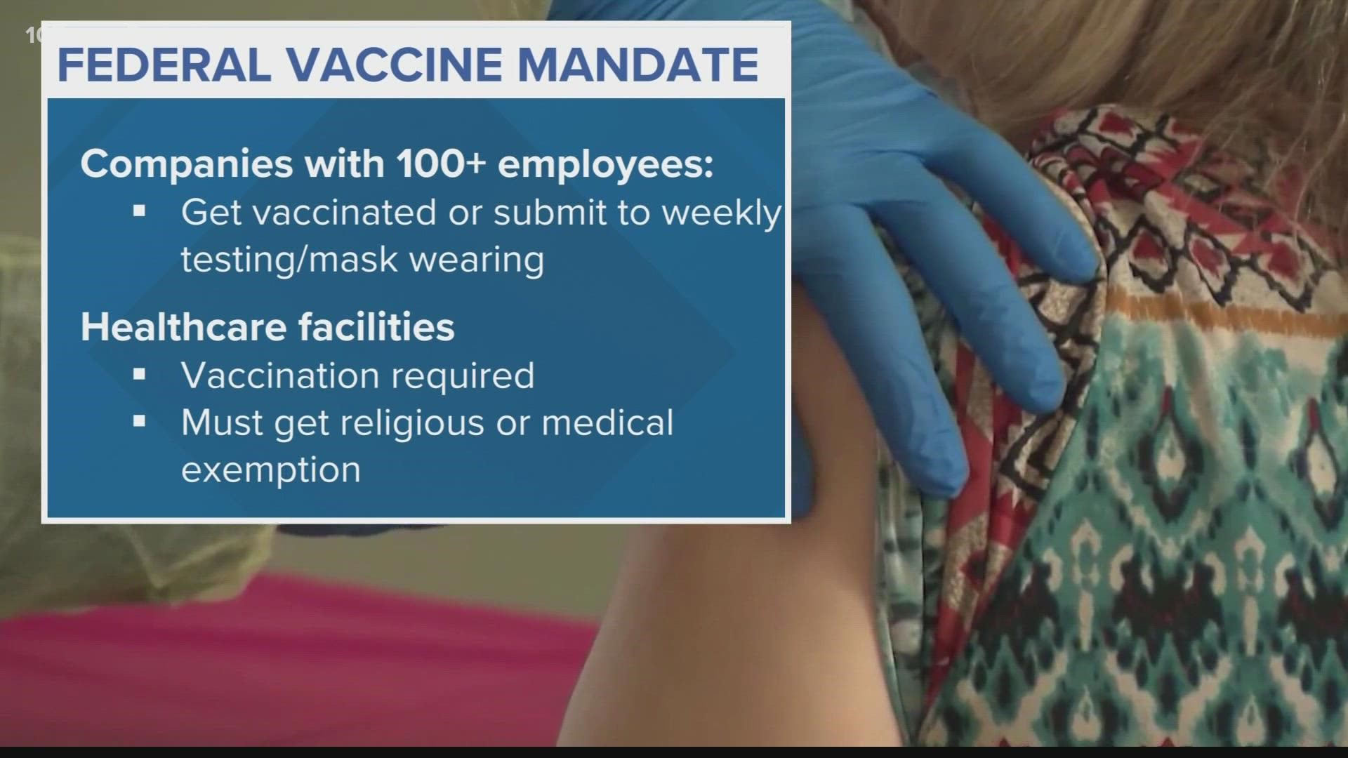 About 4 million federal workers are to be vaccinated by Nov. 22 under Biden's executive order.