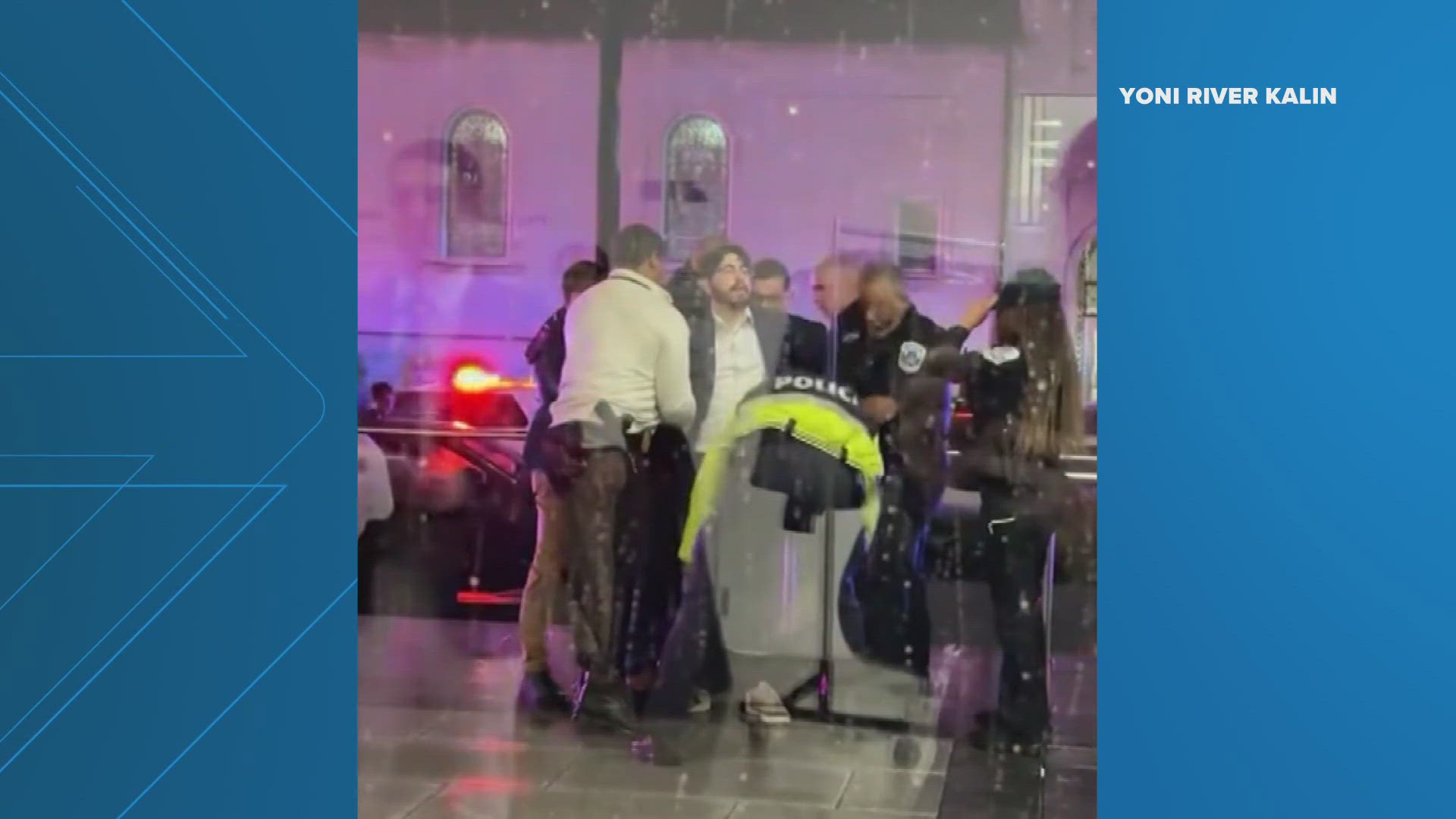 Rodriguez shouted, "Free, free Palestine" after being arrested.