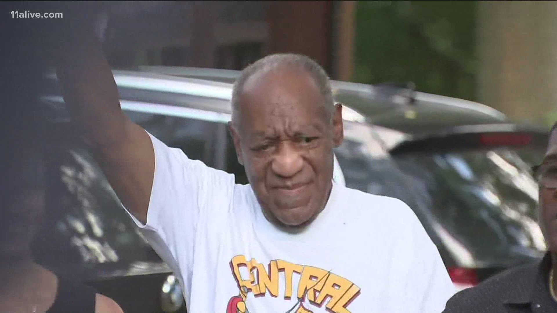 Cosby faced a gaggle of media assembled outside during a press conference, but he didn't speak, only looking toward his legal representatives when asked for comment.