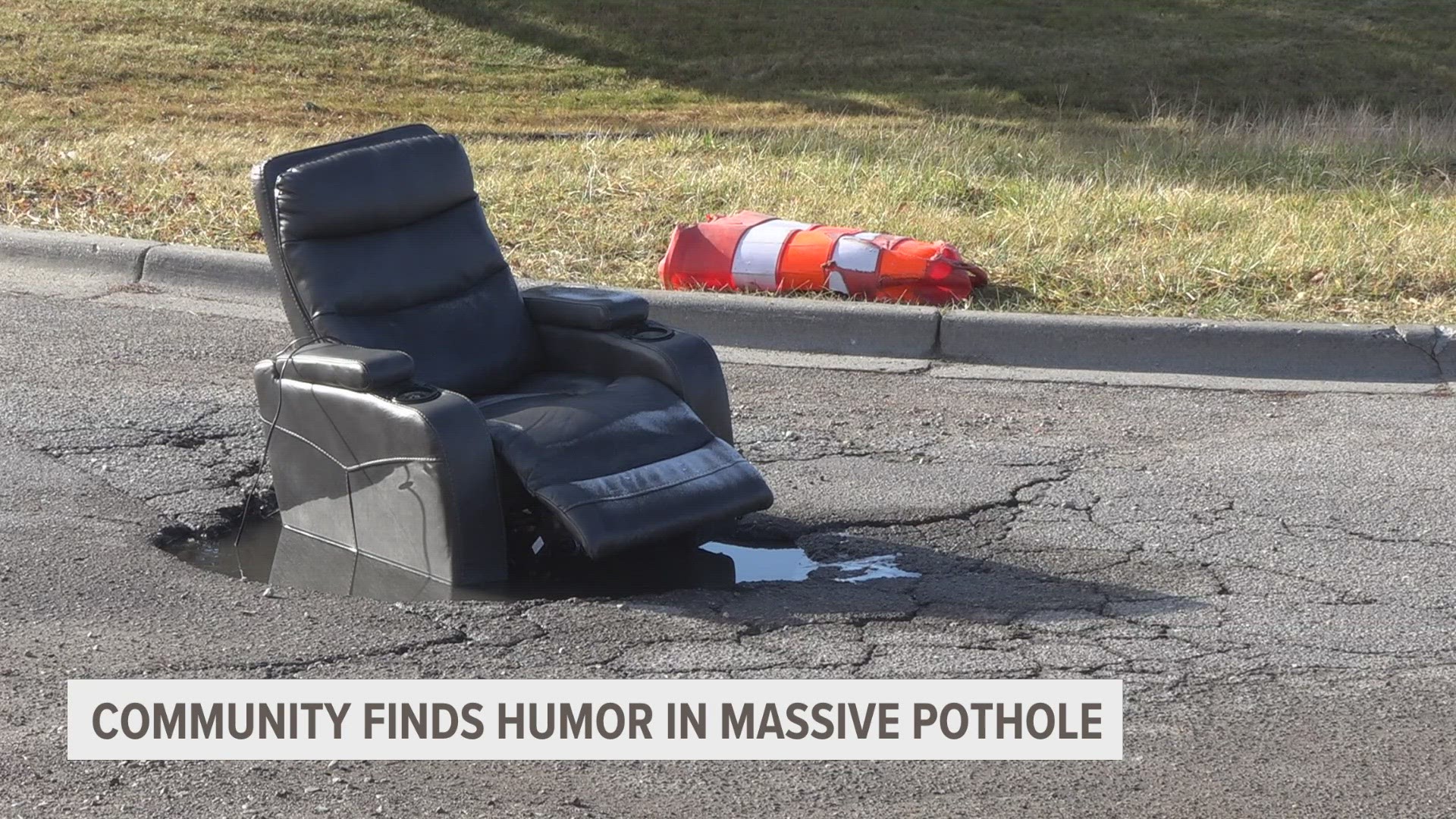 Potholes are an ongoing issue for roads across West Michigan, but this one in the Grand Haven area is gaining a lot of attention online.