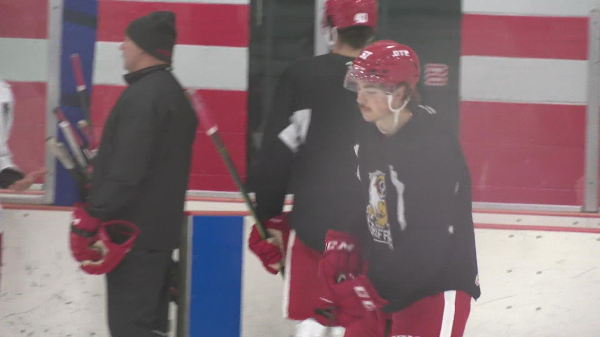 After practice, the Red Wings assigned Riley Barber, Taro Hirose and Joe Veleno to Grand Rapids.