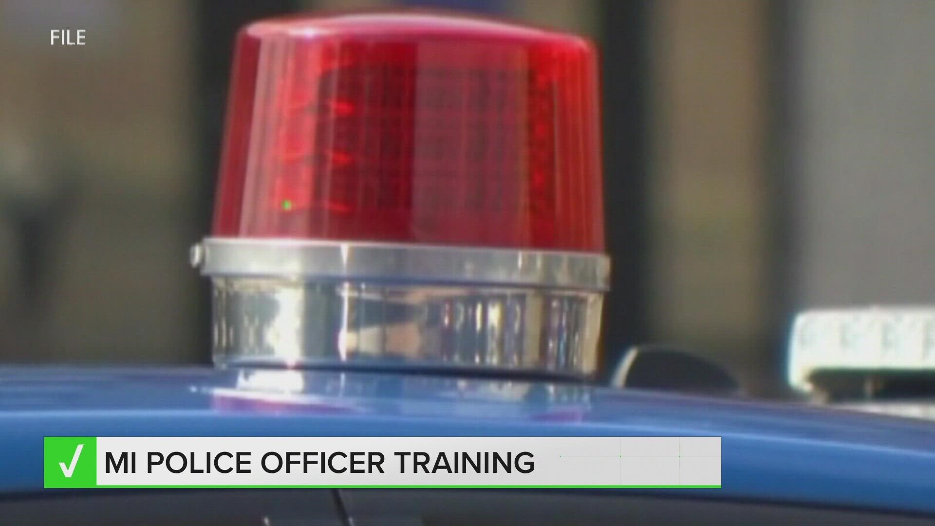 State licensing authorities require police officers complete a minimum of 594 hours of training.