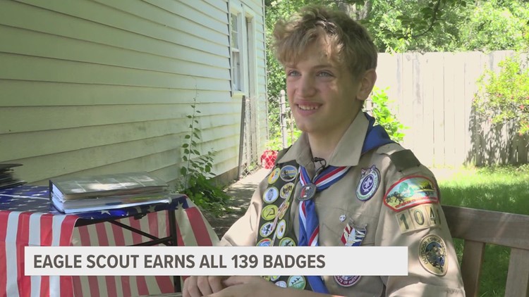 14-year-old Eagle Scout from Michigan earns all 139 merit badges