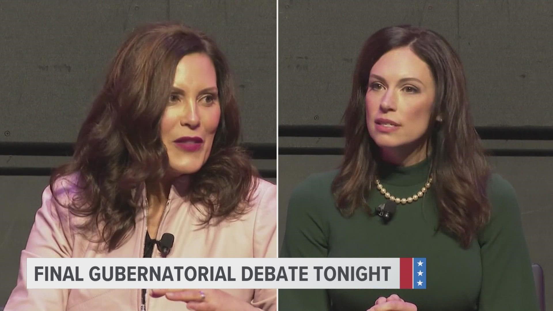Gov. Gretchen Whitmer and Republican challenger Tudor Dixon will debate Tuesday for the final time, just two weeks before the election.